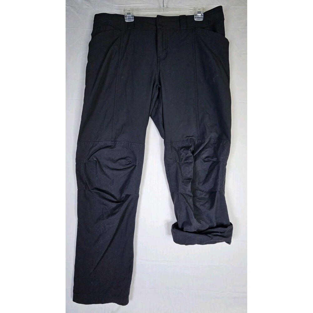 REI Co-op Pants Women's Size 16 Black Button Roll Tab Zip Stretch Hiking Outdoor